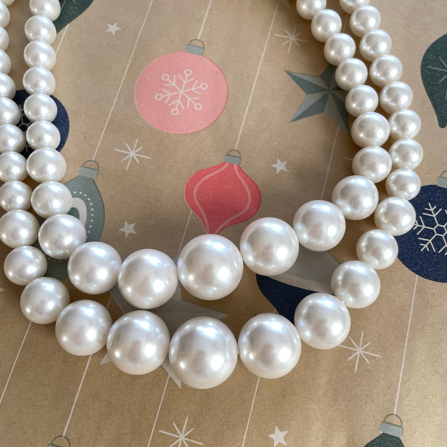 1980's Anne Klein Double Strand Pearl Necklace