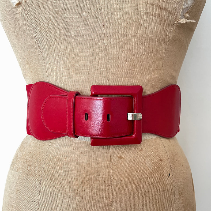 Vintage Red Cinch Belt - Waist 29-36