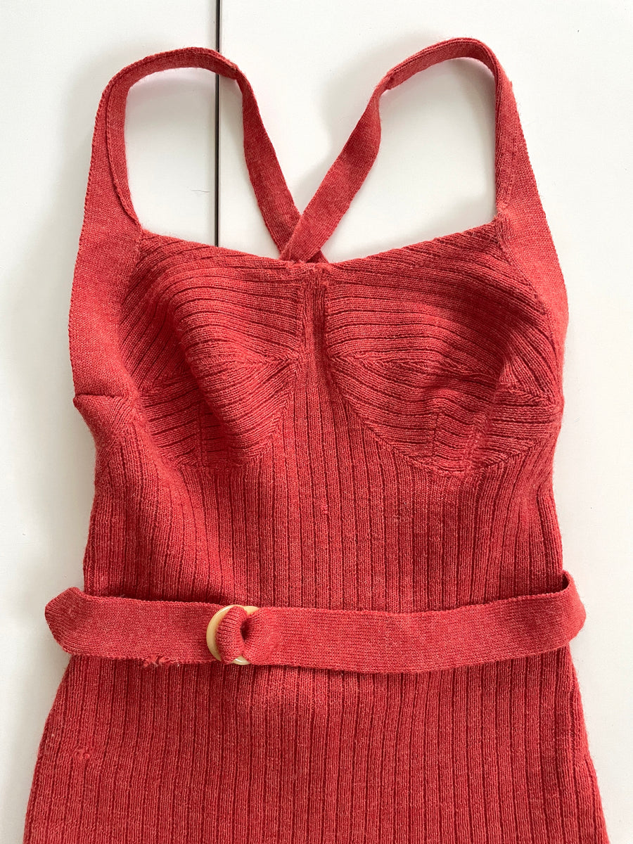 1930's Wool Knit Swimsuit - Size Small