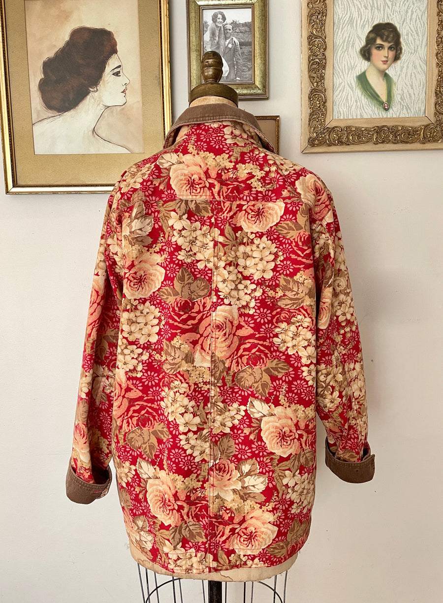 Vintage Moody Floral L.L. Bean Chore Coat - Size L