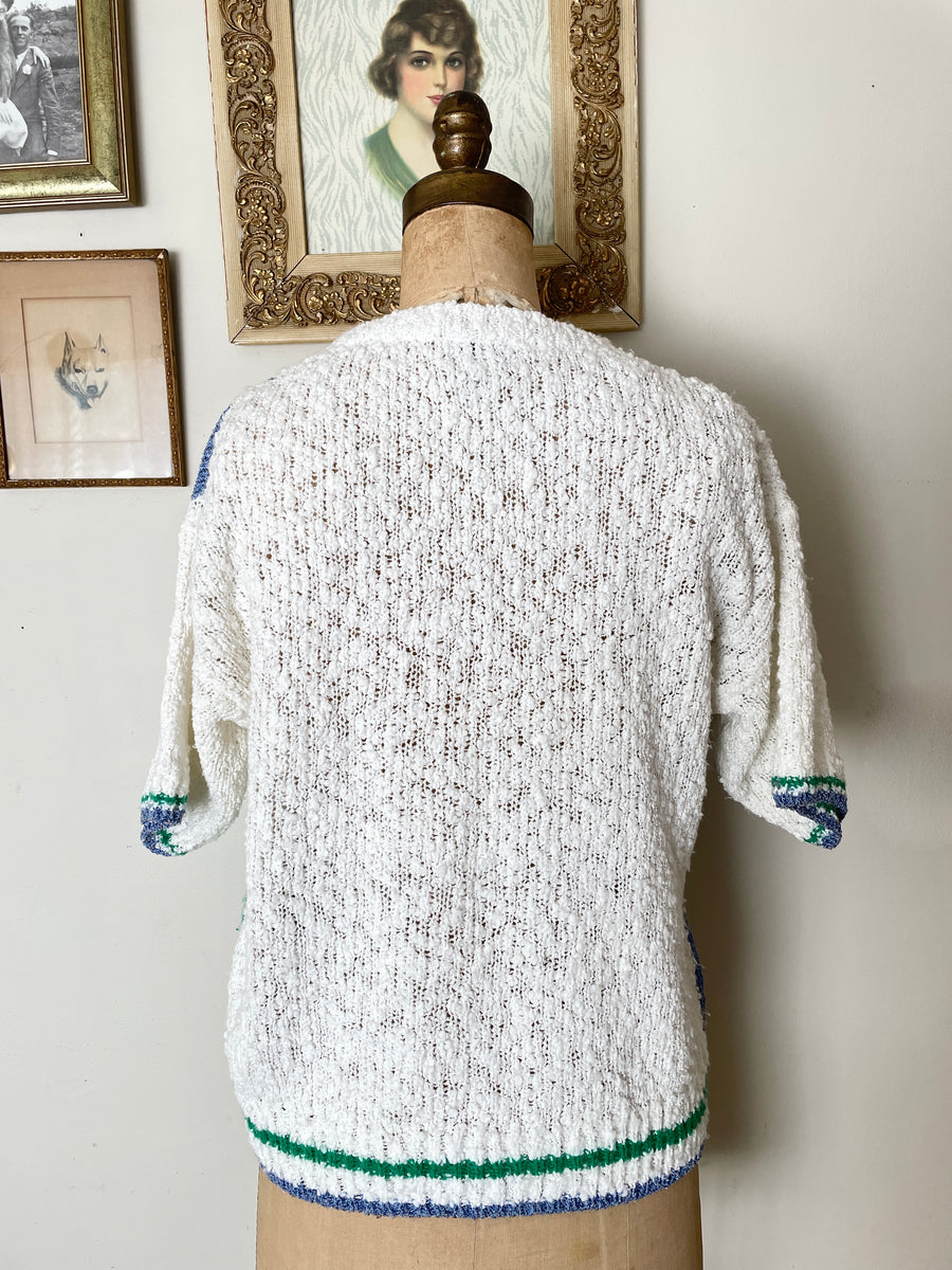 80's Slouchy Knit Summer Sweater - Size M-XL
