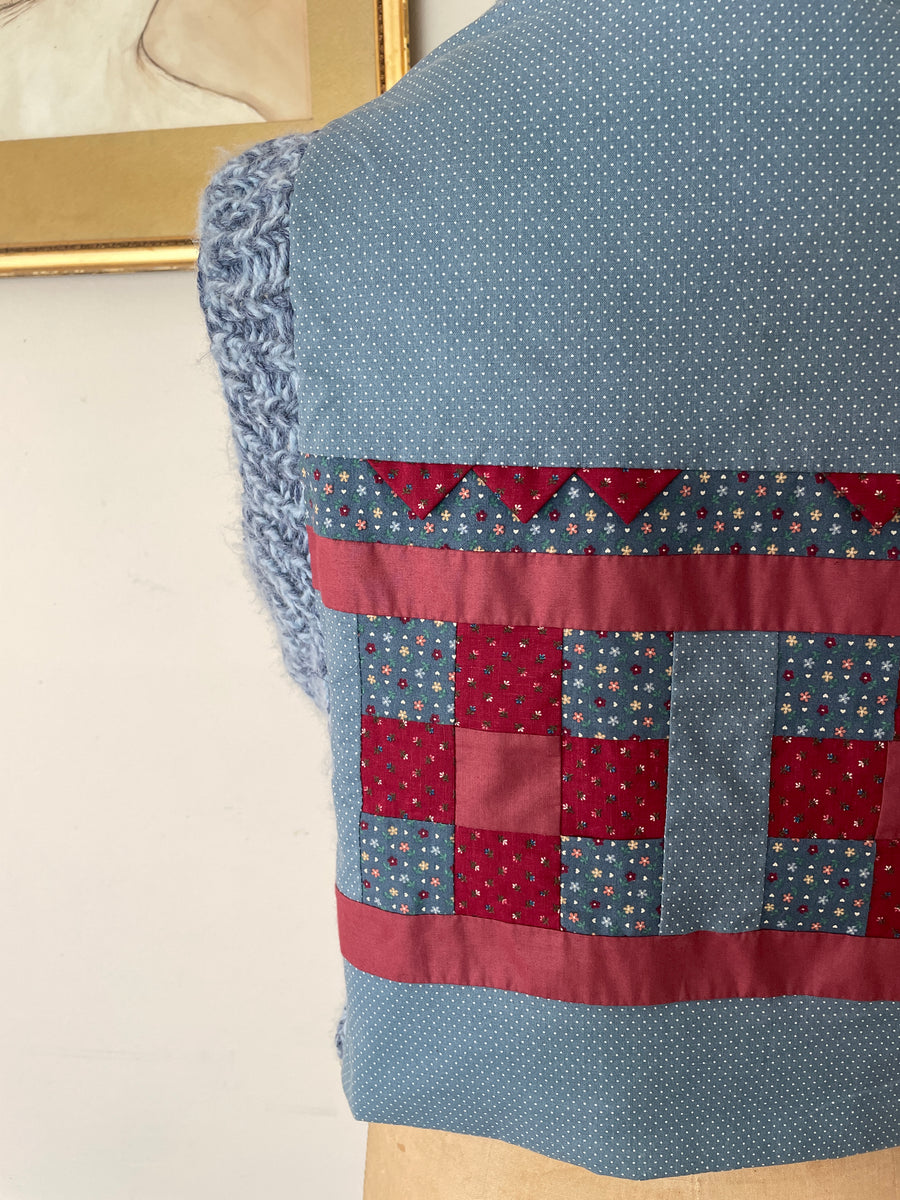 1970's Quilted Knit Vest - Size M