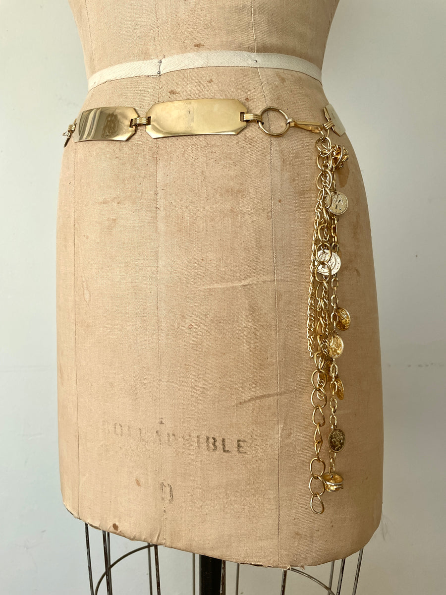 Vintage Gold Chain Belt - Adjustable Size