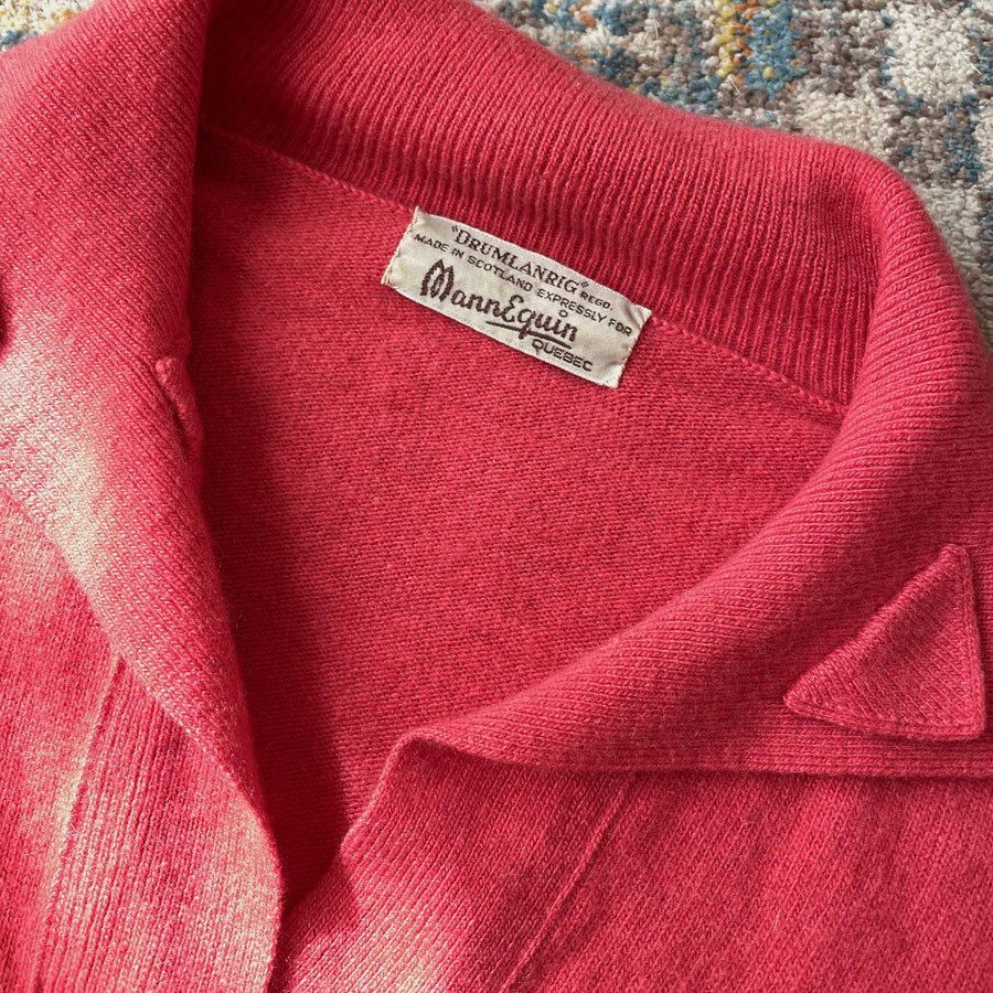 1950's Coral Cashmere Sweater - Size M