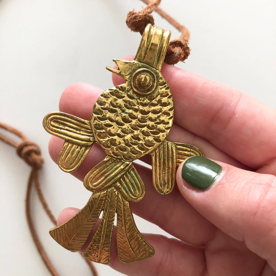 Vintage 1970's Castlecliff Bird Pendant Necklace