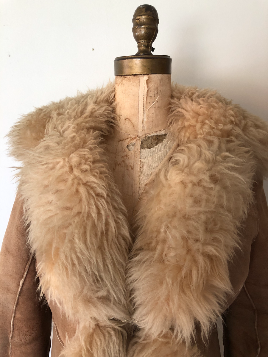 1970's Suede & Shearling Penny Lane Coat - Size M