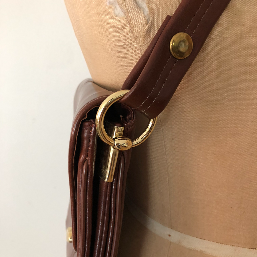 1970's Brown Leather Shoulder Purse