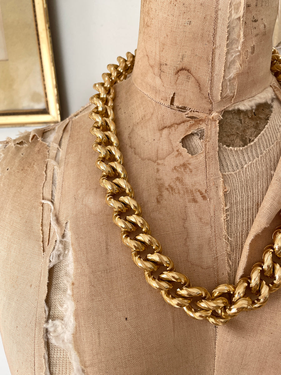 Vintage Anne Klein Chunky Gold Chain Necklace