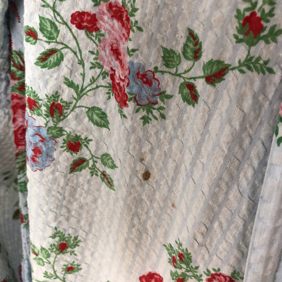 1940's Rose Print Dressing Gown - Size M - AS IS