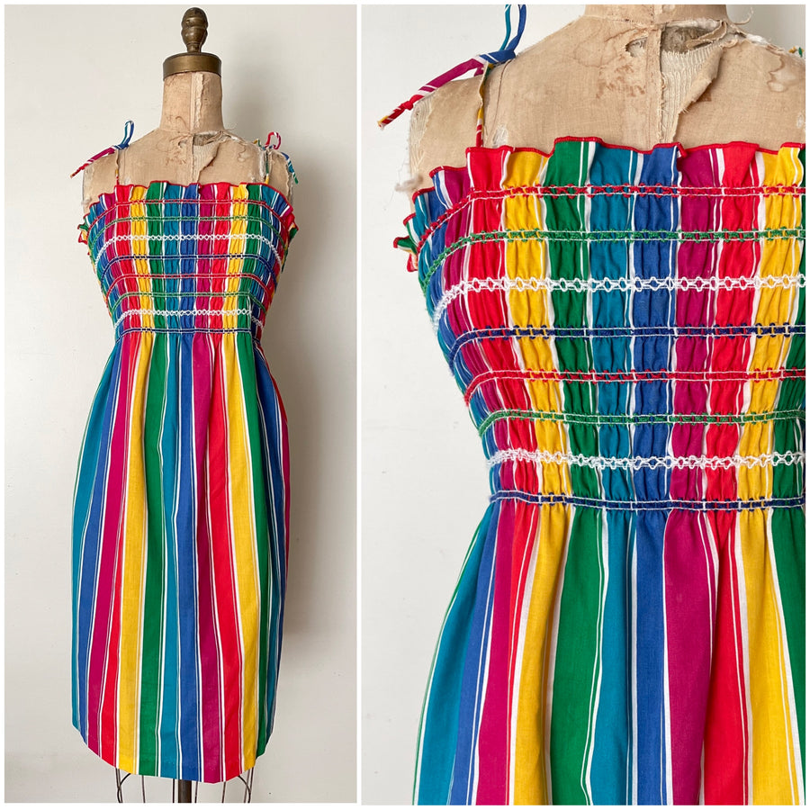 1970's Rainbow Sundress - Size M