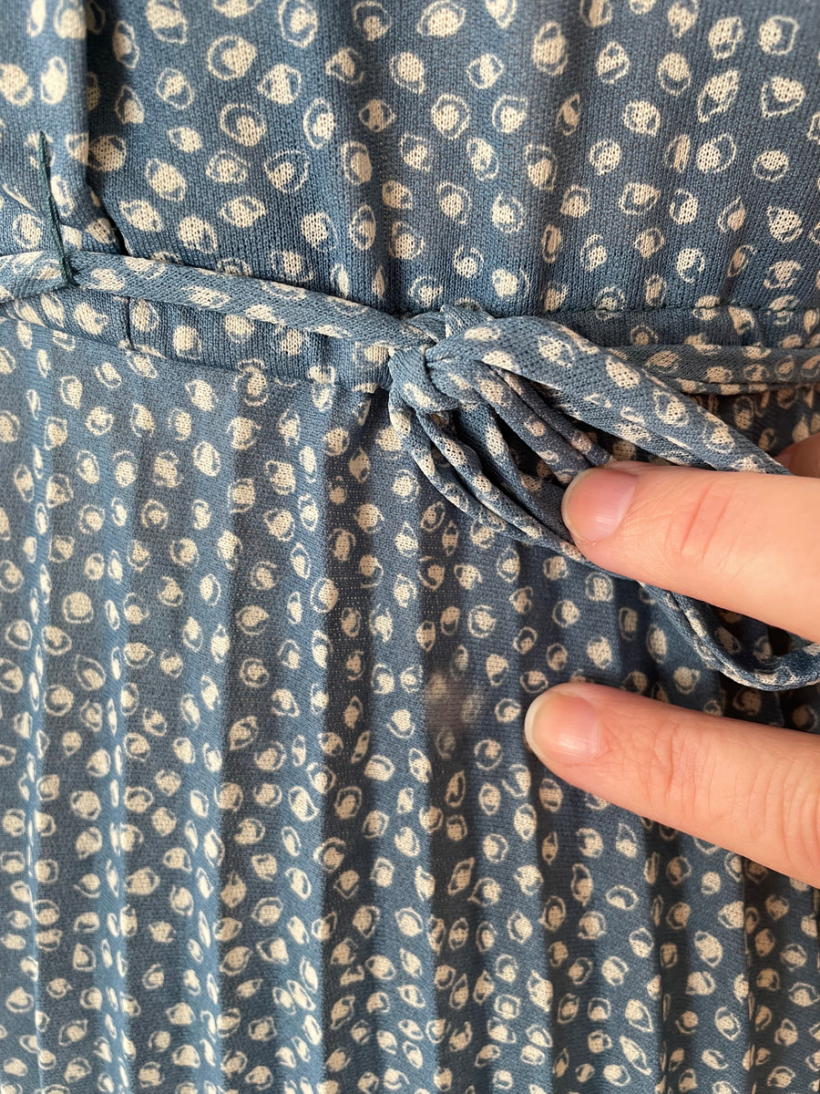 1970's Blue Speckled Dress - Size S/M