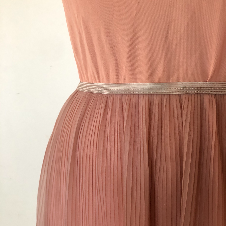 Vintage Sheer Ombre Pleated Slip Skirt - Size M/L