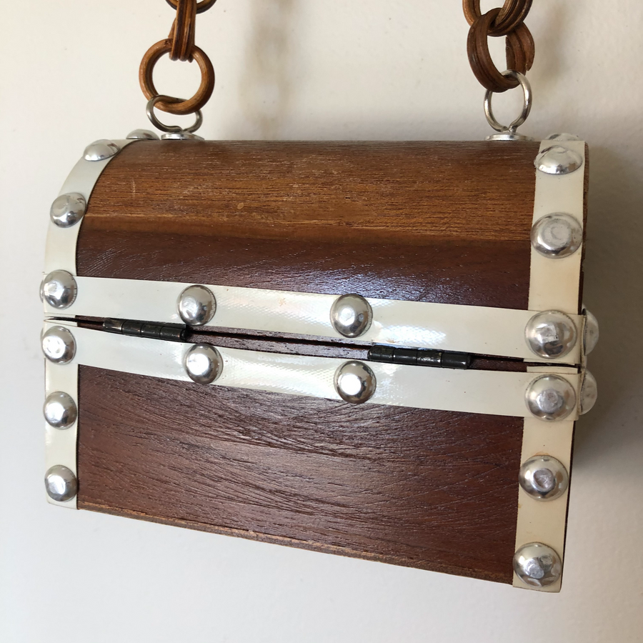 1960's Studded Wooden Box Purse