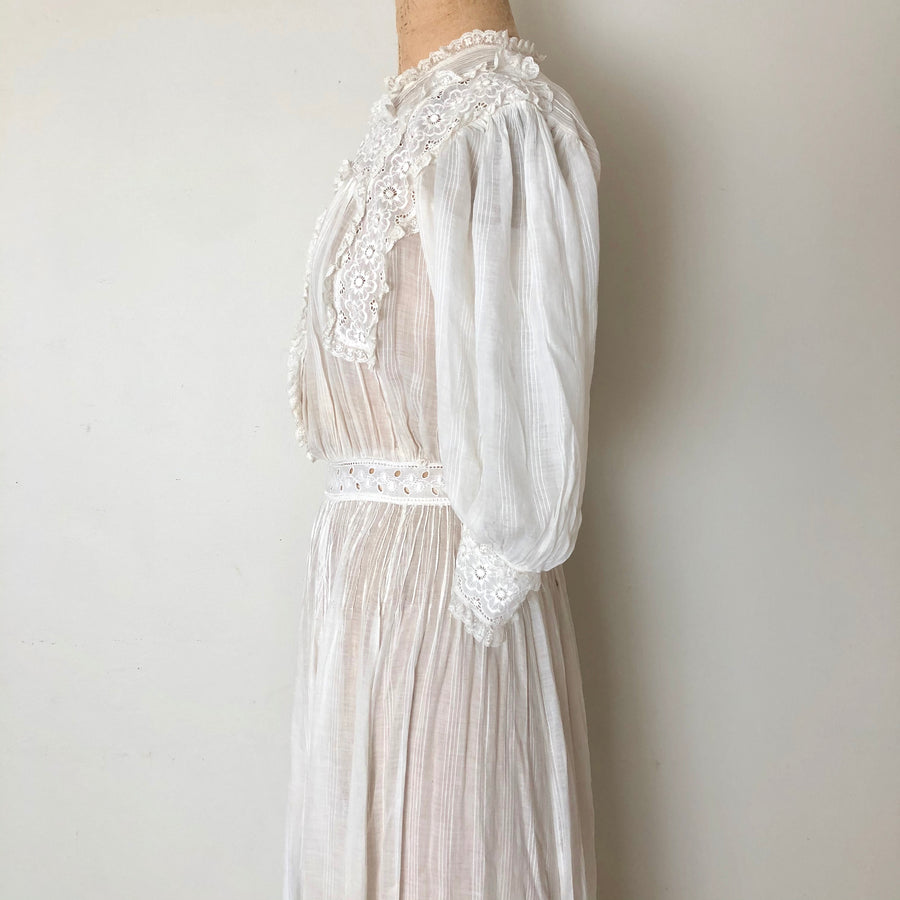 Vintage Edwardian Lawn Dress - Bohemian Wedding Dress