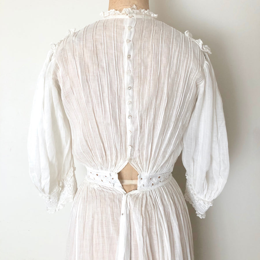 Vintage Edwardian Lawn Dress - Bohemian Wedding Dress