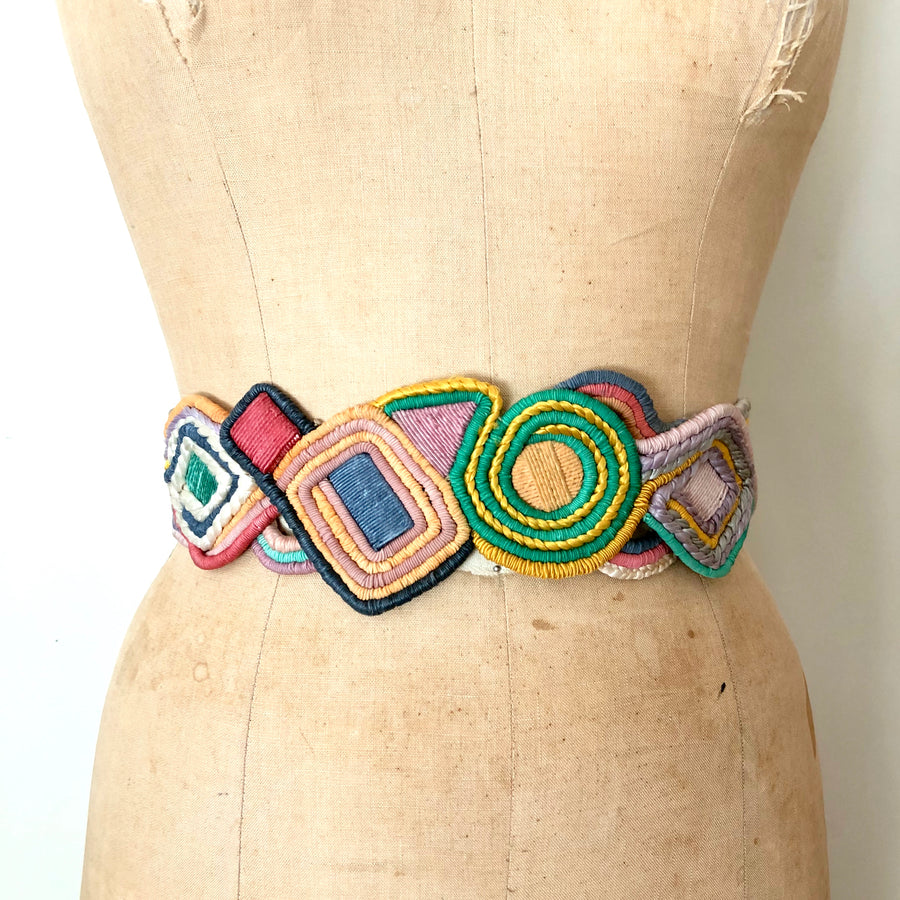 Vintage Colorful Braided Belt