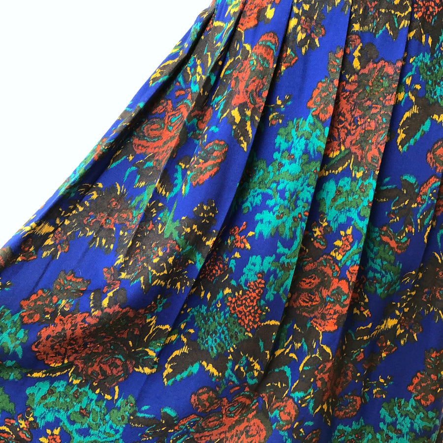 Vintage Blue Floral Skirt  - 26