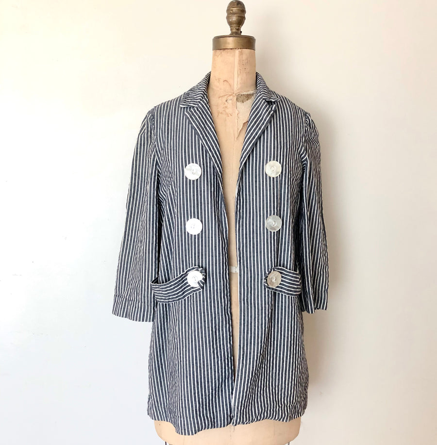 1960's Striped Seersucker Jacket - Size M