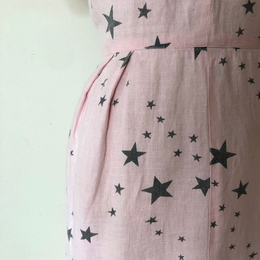 1950's Pink Star Dress Set - Size M/L