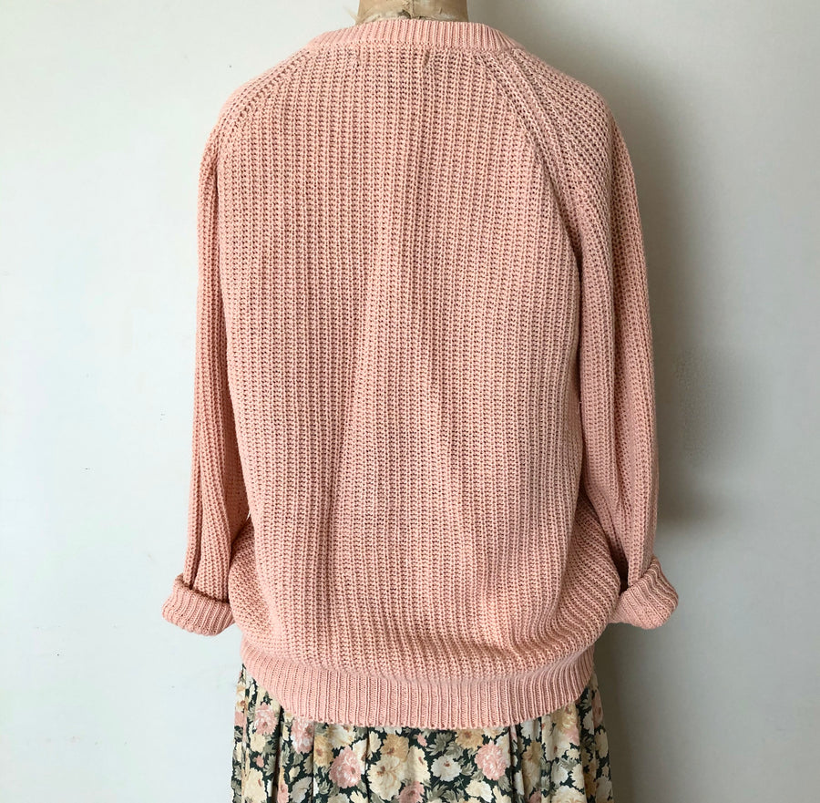 Vintage Peach Knit Sweater - Size S/M