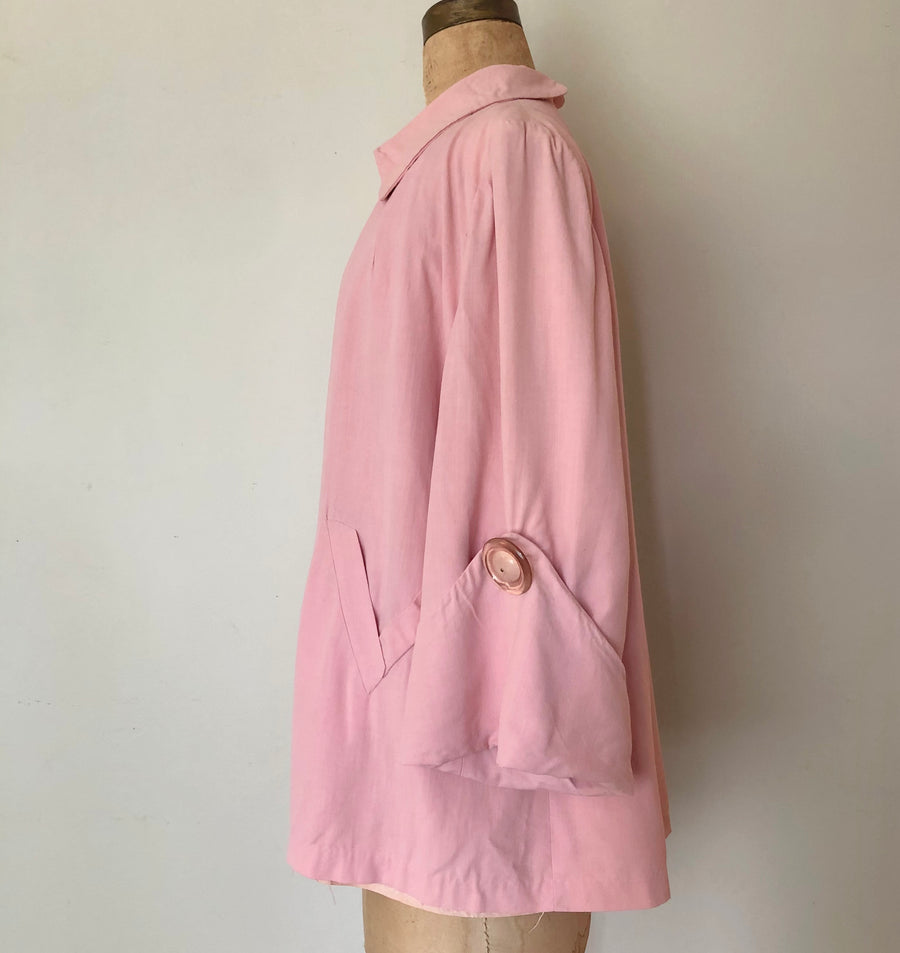 1940's Pink Swing Coat - Size M/L