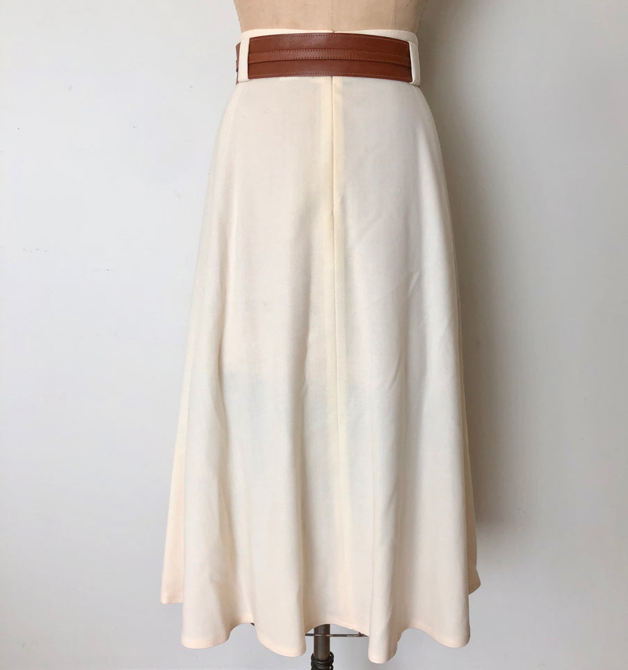 Vintage Cream Wool Lord & Taylor Skirt - 27