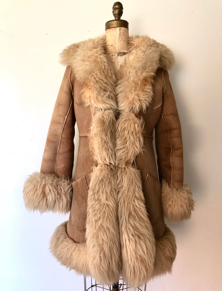 1970's Suede & Shearling Penny Lane Coat - Size M