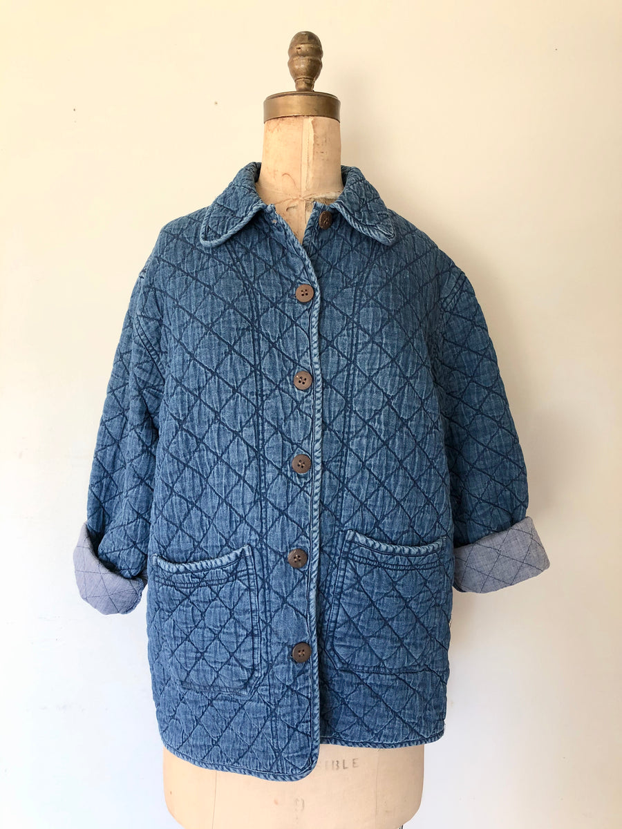 Quilted Denim Chore Jacket - Size M