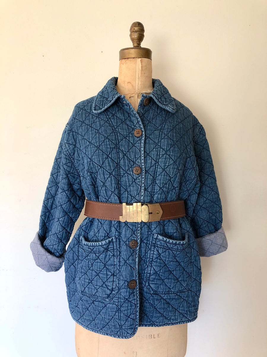 Quilted Denim Chore Jacket - Size M