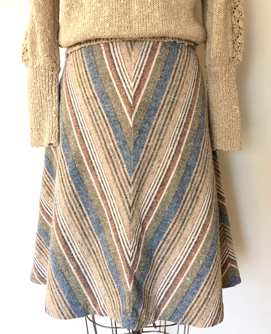 1970's Chevron Striped Skirt - 26