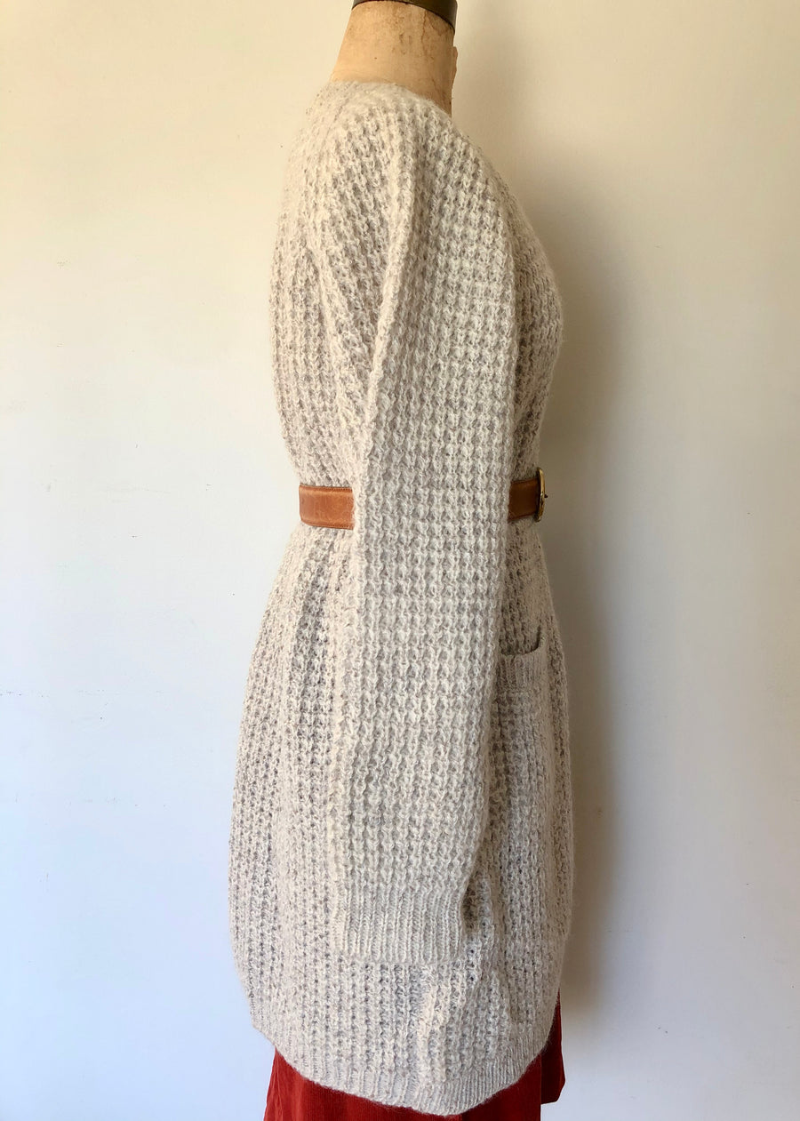 70's Long Knit Cardigan Sweater - Size M/L/XL