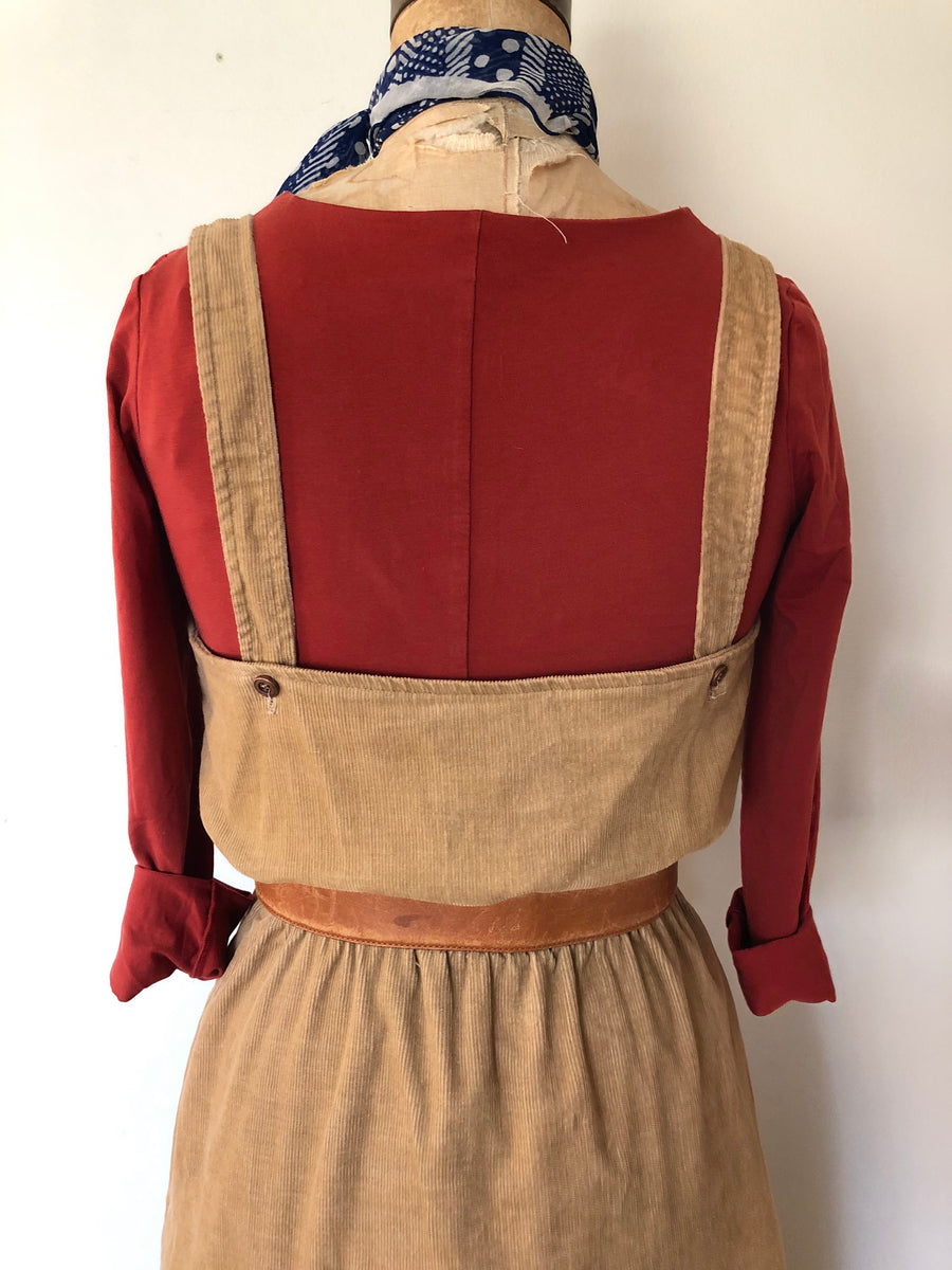 1970's Corduroy Jumper Dress - Size S/M