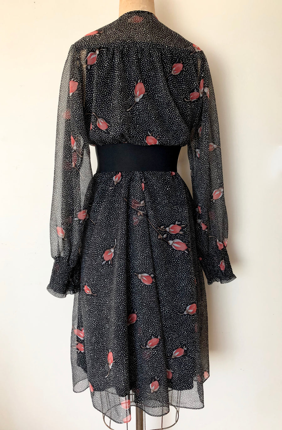 Vintage Rose Bud Print Dress - Size L/XL
