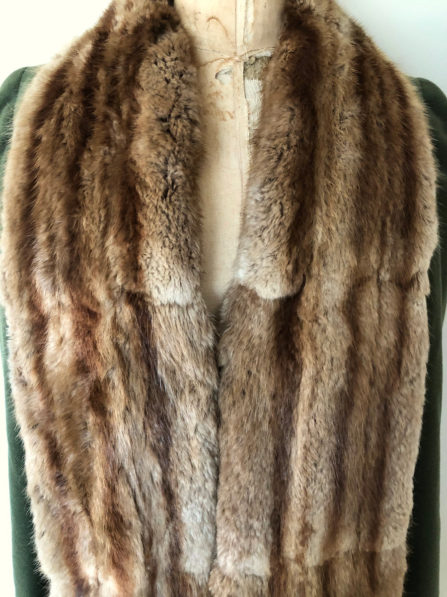 1940's Fur Collar Wool Coat - Size M