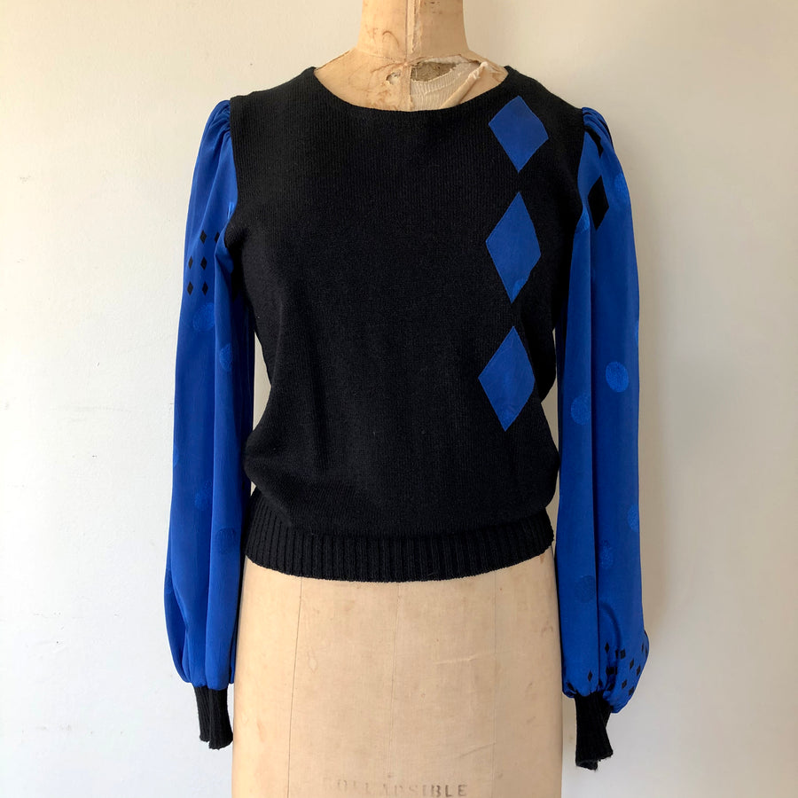 1980's Balloon Sleeve Sweater - Size M