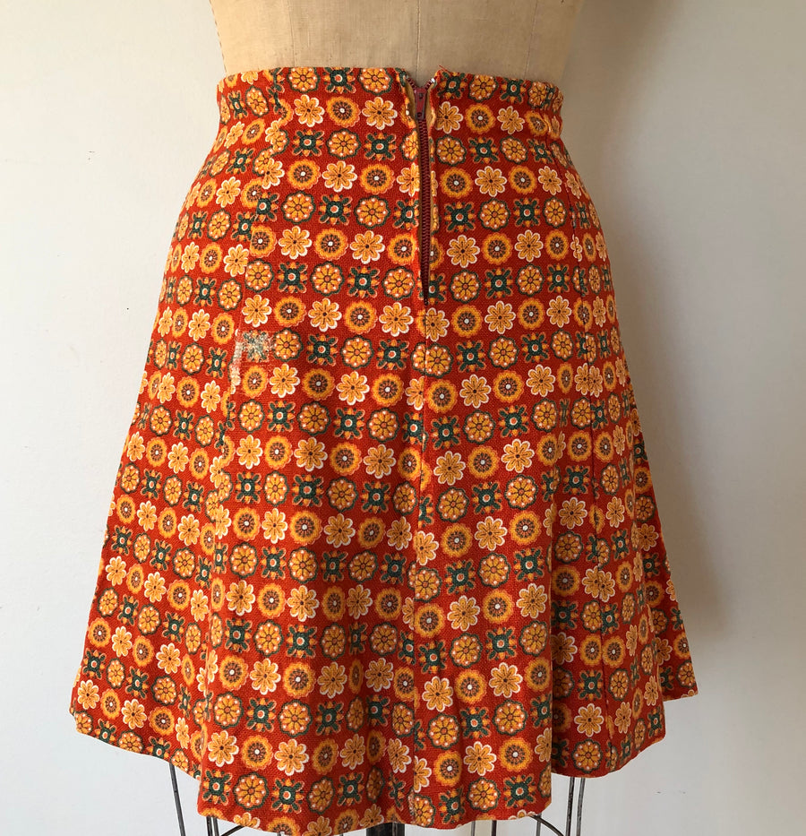 1970's Floral Mini Skirt - 25