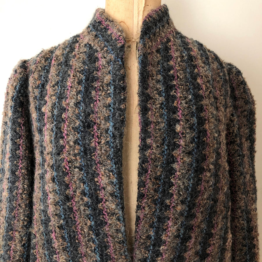80's Striped Knit Mohair Jacket - Size M/L