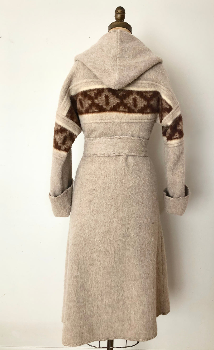 Vintage 1970's Hooded Blanket Coat - Size M