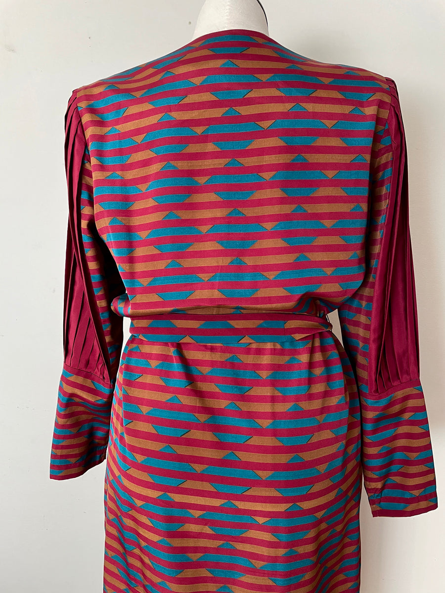 80's Geometric Dress - Size L