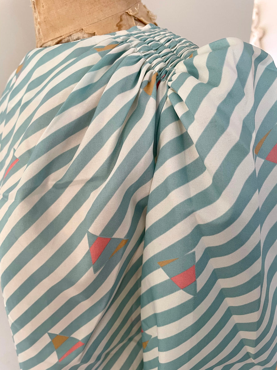 80's Striped Triangle Blouse - Size S/M