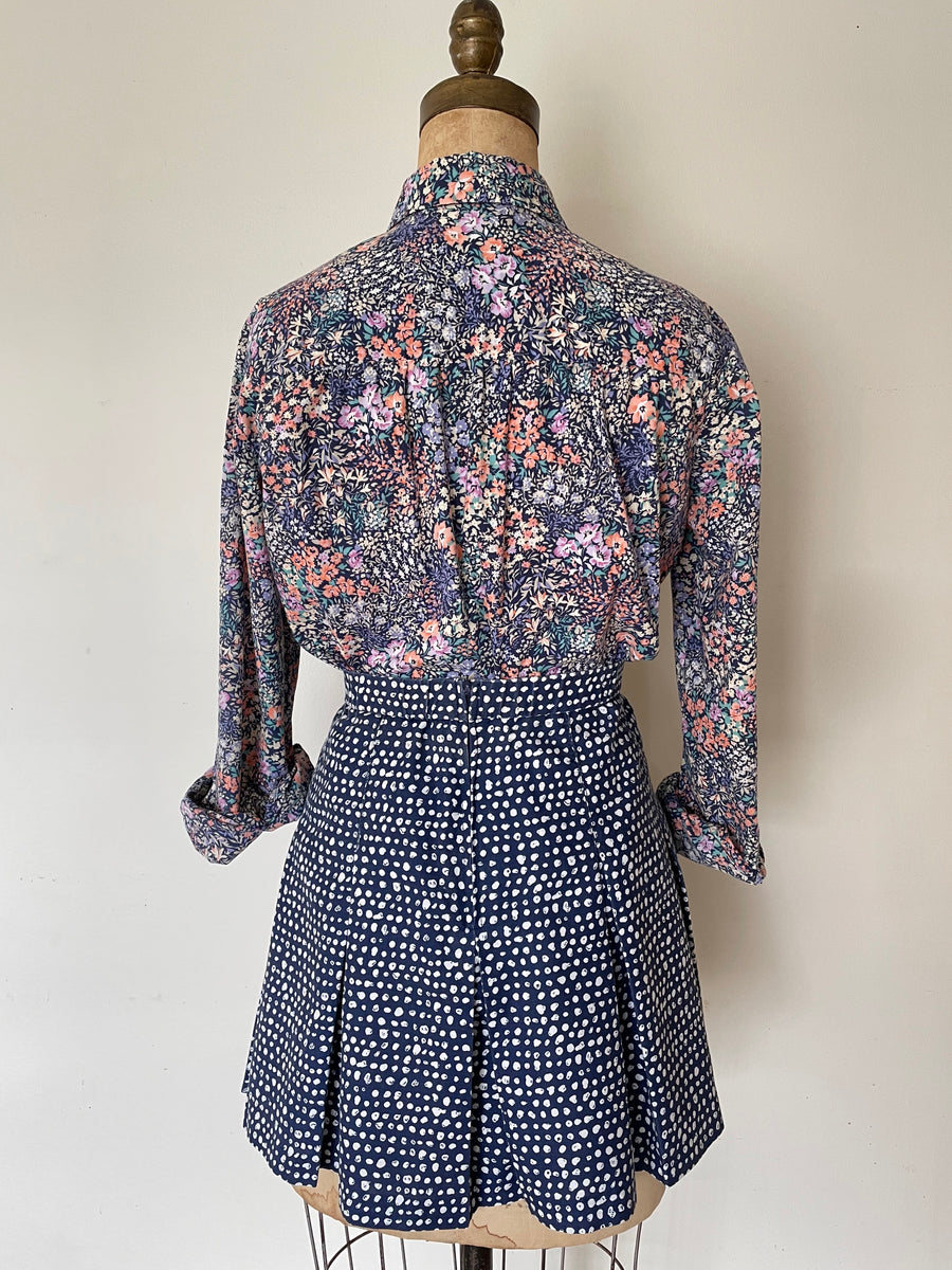 Vintage Polka Dot Mini Skirt - Waist 27-29