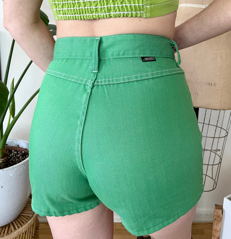 1970's Green High Waisted Shorts - 31