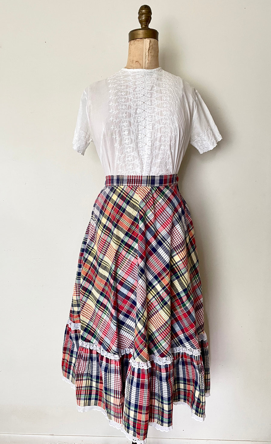 1970's Plaid Skirt - Waist 25/26