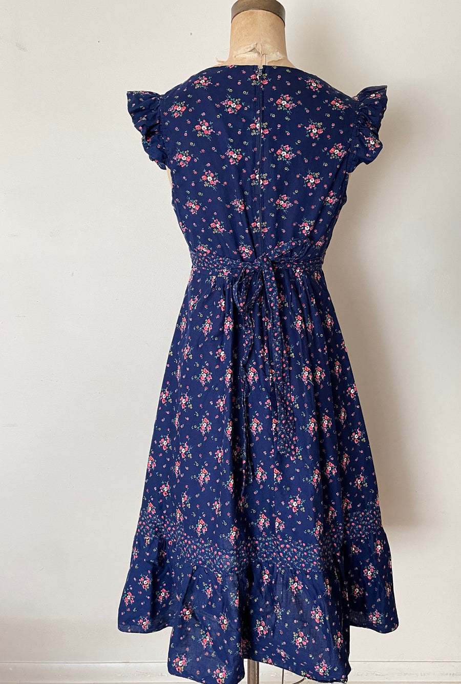 1970's Floral Cotton Dress - Size M