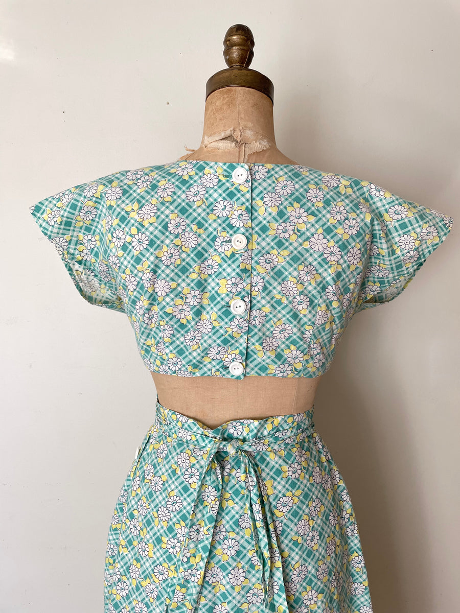1940's Floral 2 PC. Set - Size Small - Bust 36
