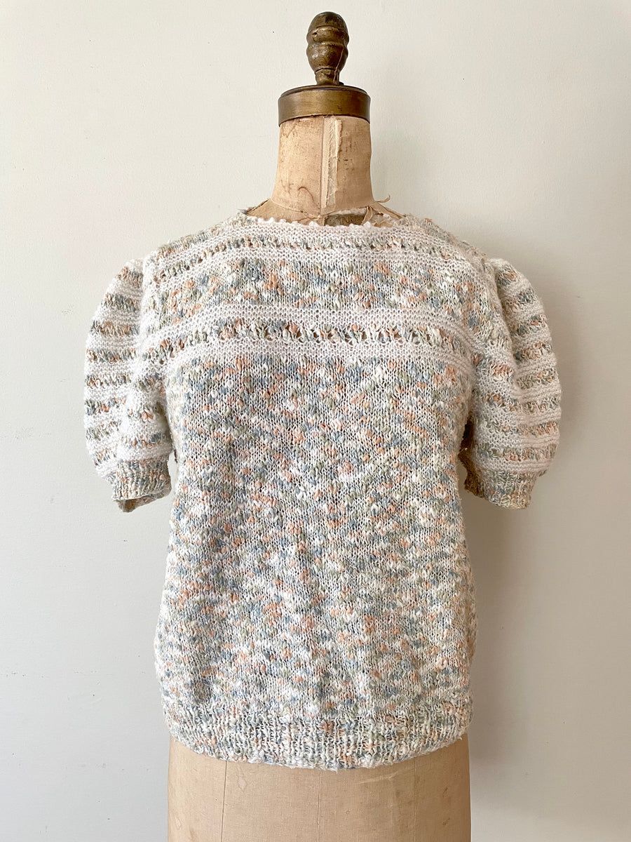 Vintage Puff Sleeve Knit Sweater - Size M