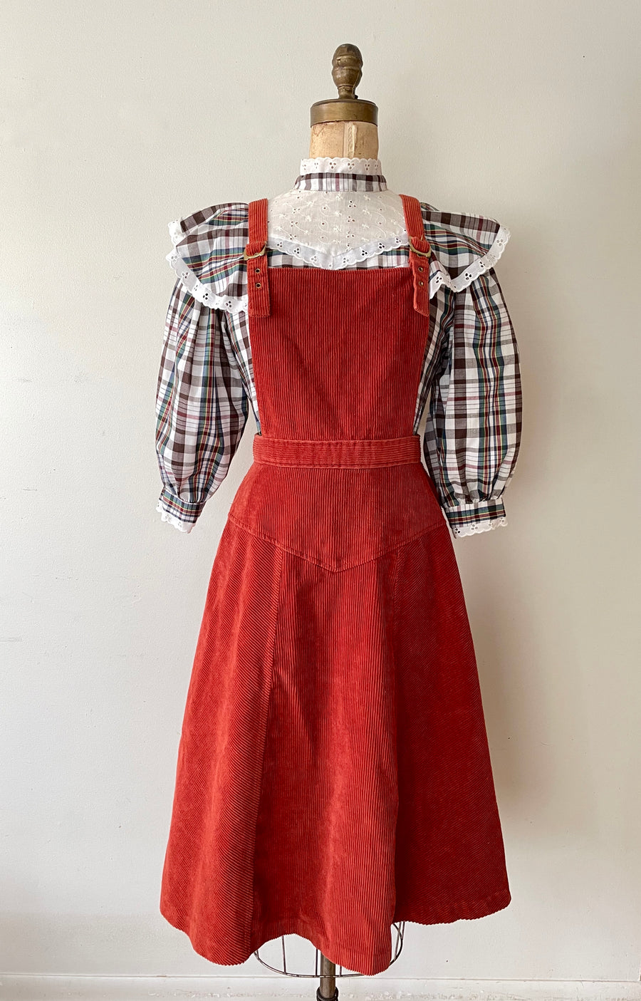 1970's Corduroy Jumper/Overall Dress - Size S/M