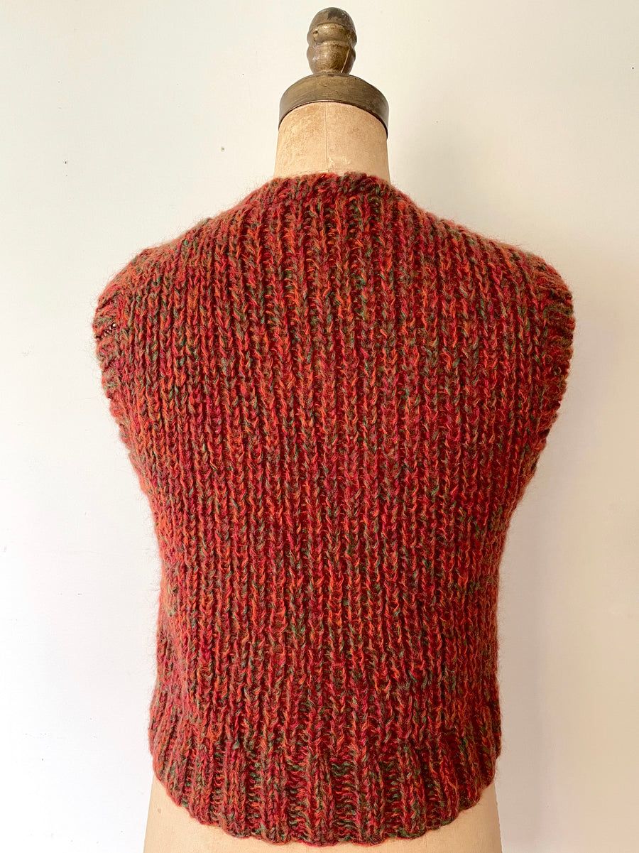 70's Speckled Knit Sweater Vest - Size M