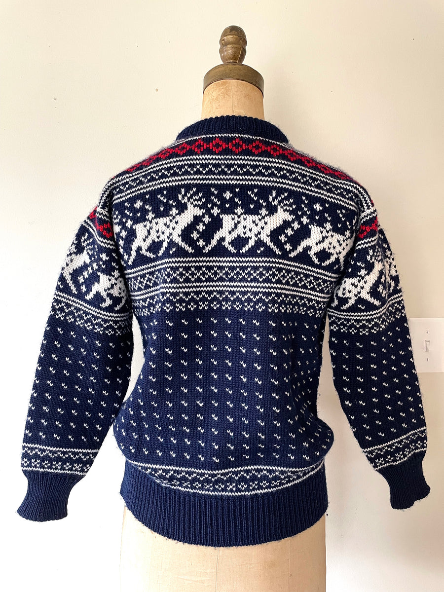 80's L.L. Bean Reindeer Sweater - Size S/M