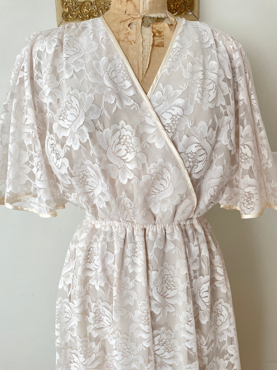 80's Lace Halston Dress - Size M/L
